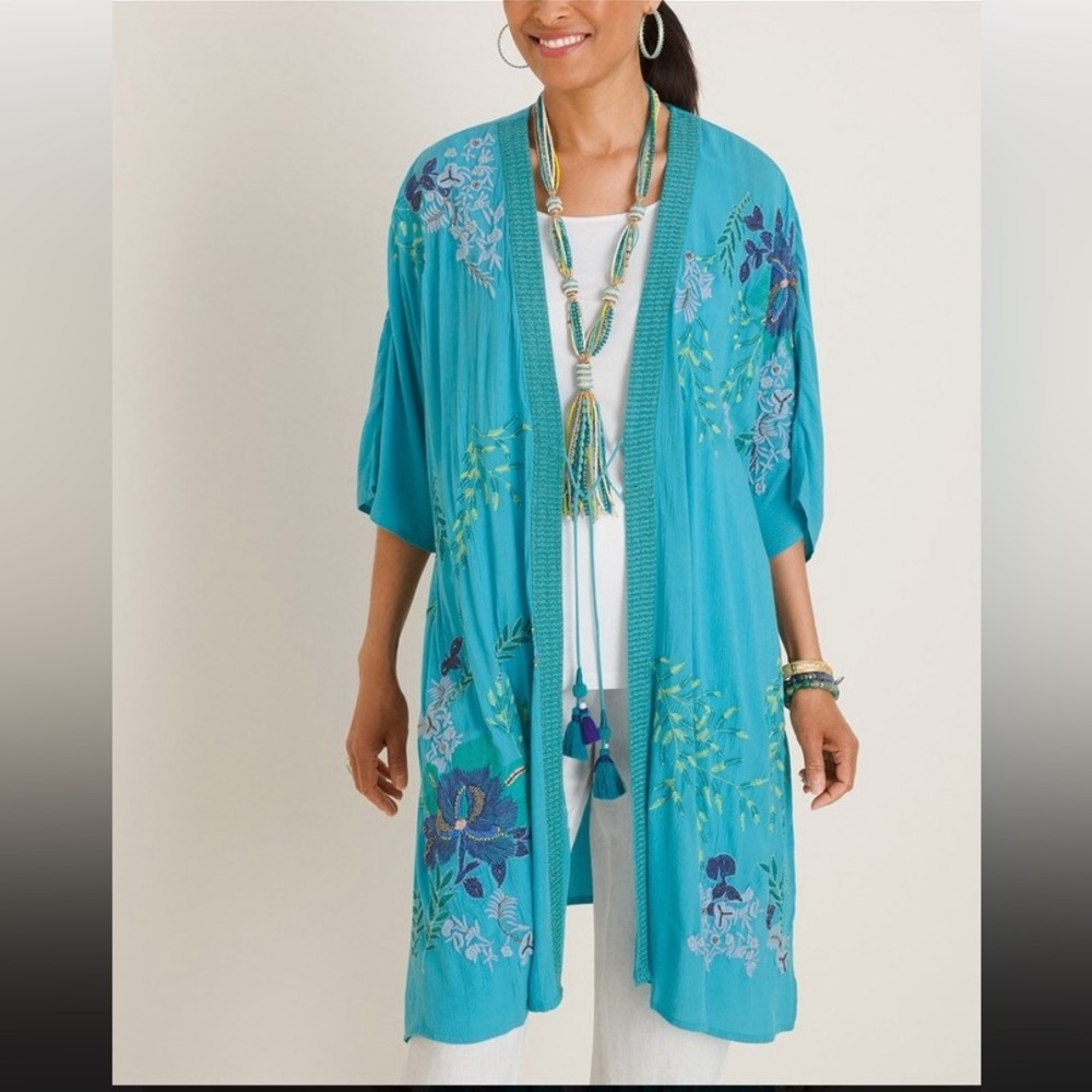 Chico’s Special Edition Embroidered Duster S/M